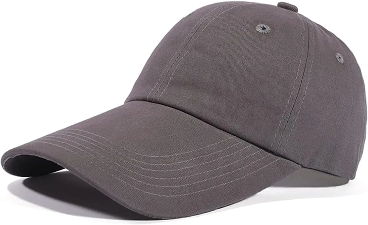 4.3" Long Bill Dad Hat Men Women Plain Polo Twill Baseball Cap Unstructured Soft