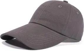 4.3" Long Bill Dad Hat Men Women Plain Polo Twill Baseball Cap Unstructured Soft