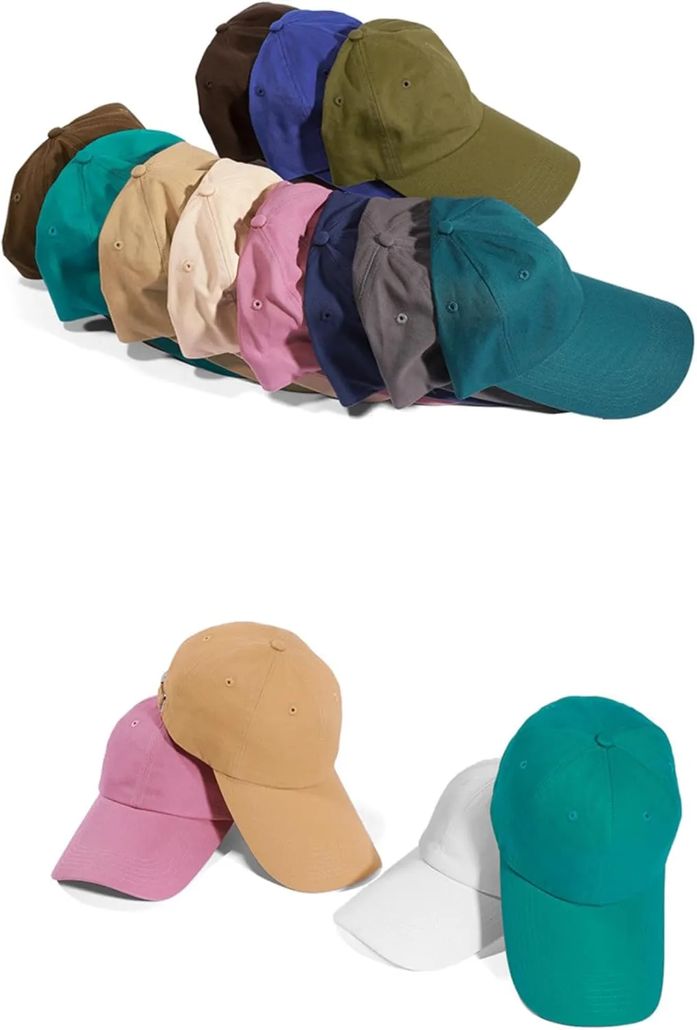 4.3" Long Bill Dad Hat Men Women Plain Polo Twill Baseball Cap Unstructured Soft