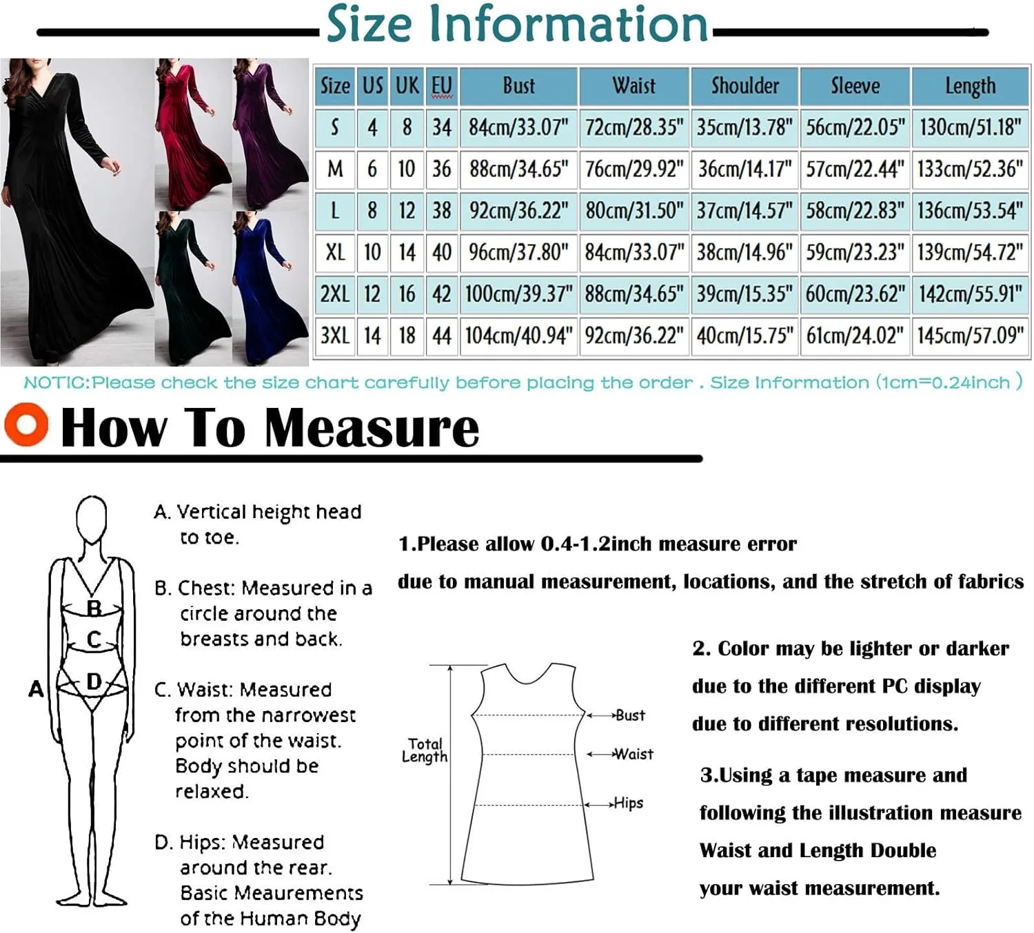 ADHOWBEW Velvet Dress for Women Elegant Long Sleeve Maxi Dress Flowy V Neck Formal Long Prom Dress