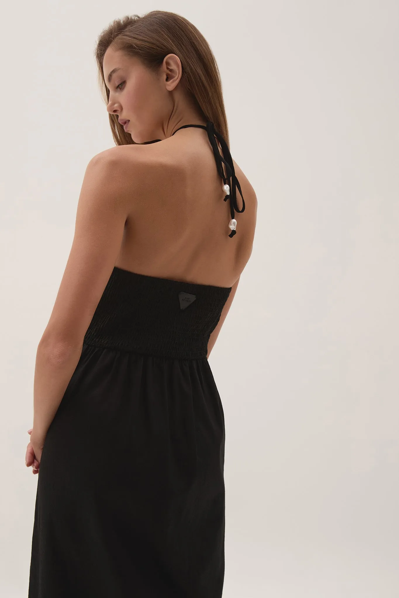 Akoya Ruched Midi Dress