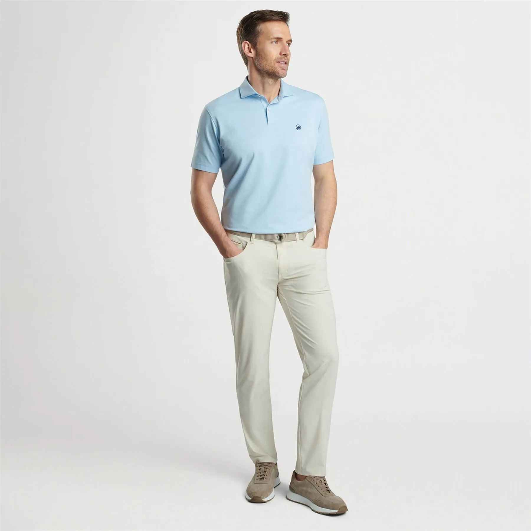 Albatross Cotton Blend Pique Polo Blue Frost - AW24