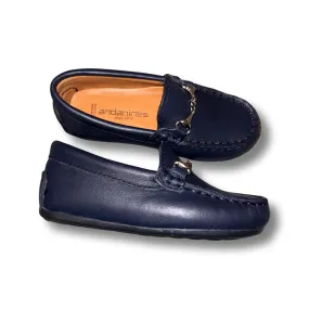 Andanines Boys Silver Bar Loafer Navy