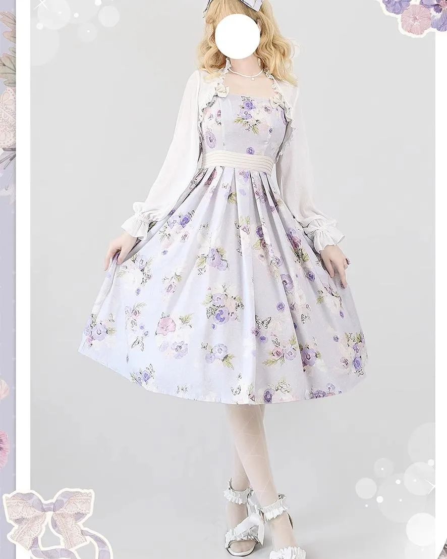 (BFM)Forest Wardrobe~Forest Holiday~Elegant Lolita Foral Print JSK Dress Multicolors