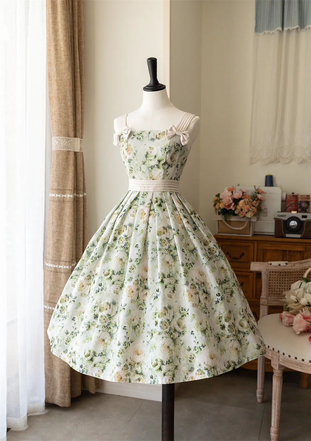 (BFM)Forest Wardrobe~Forest Holiday~Elegant Lolita Foral Print JSK Dress Multicolors