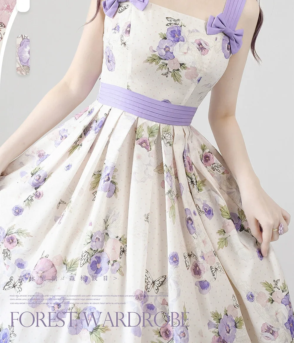 (BFM)Forest Wardrobe~Forest Holiday~Elegant Lolita Foral Print JSK Dress Multicolors