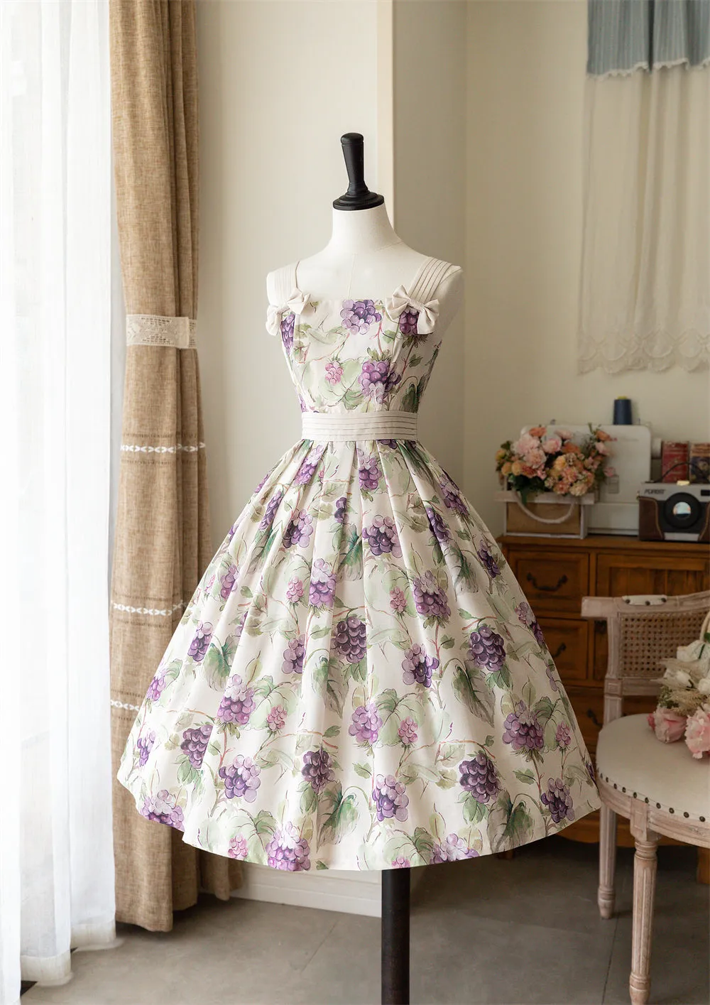 (BFM)Forest Wardrobe~Forest Holiday~Elegant Lolita Foral Print JSK Dress Multicolors