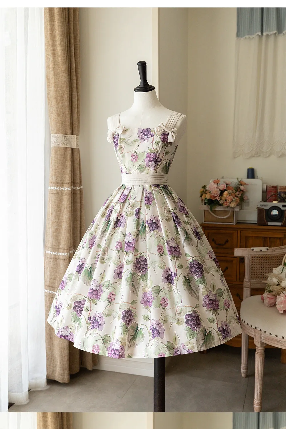 (BFM)Forest Wardrobe~Forest Holiday~Elegant Lolita Foral Print JSK Dress Multicolors
