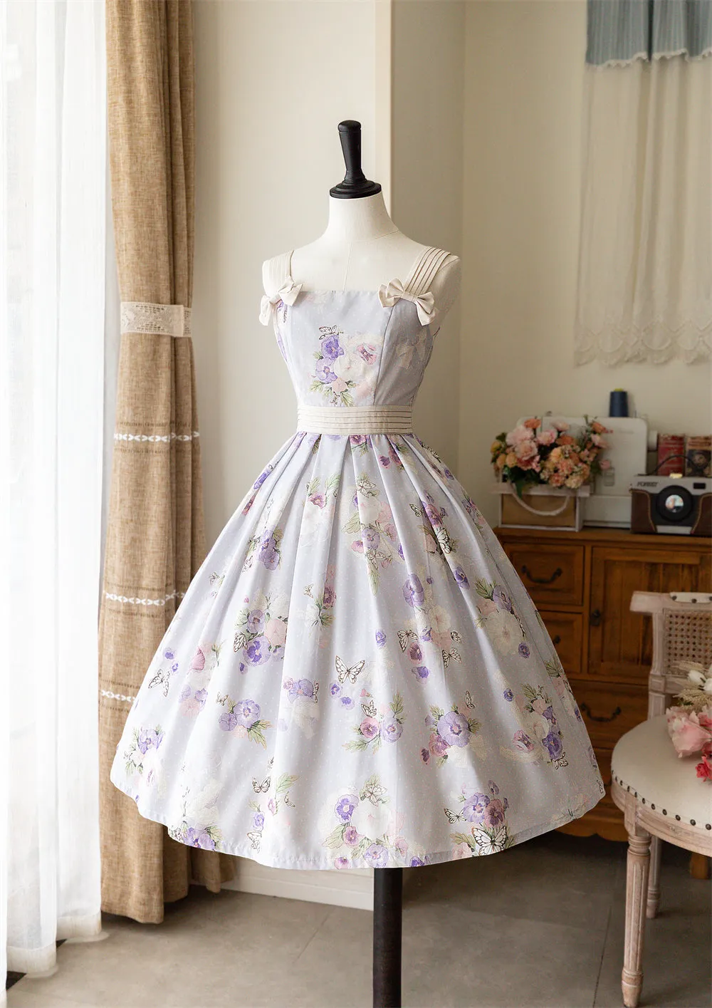 (BFM)Forest Wardrobe~Forest Holiday~Elegant Lolita Foral Print JSK Dress Multicolors