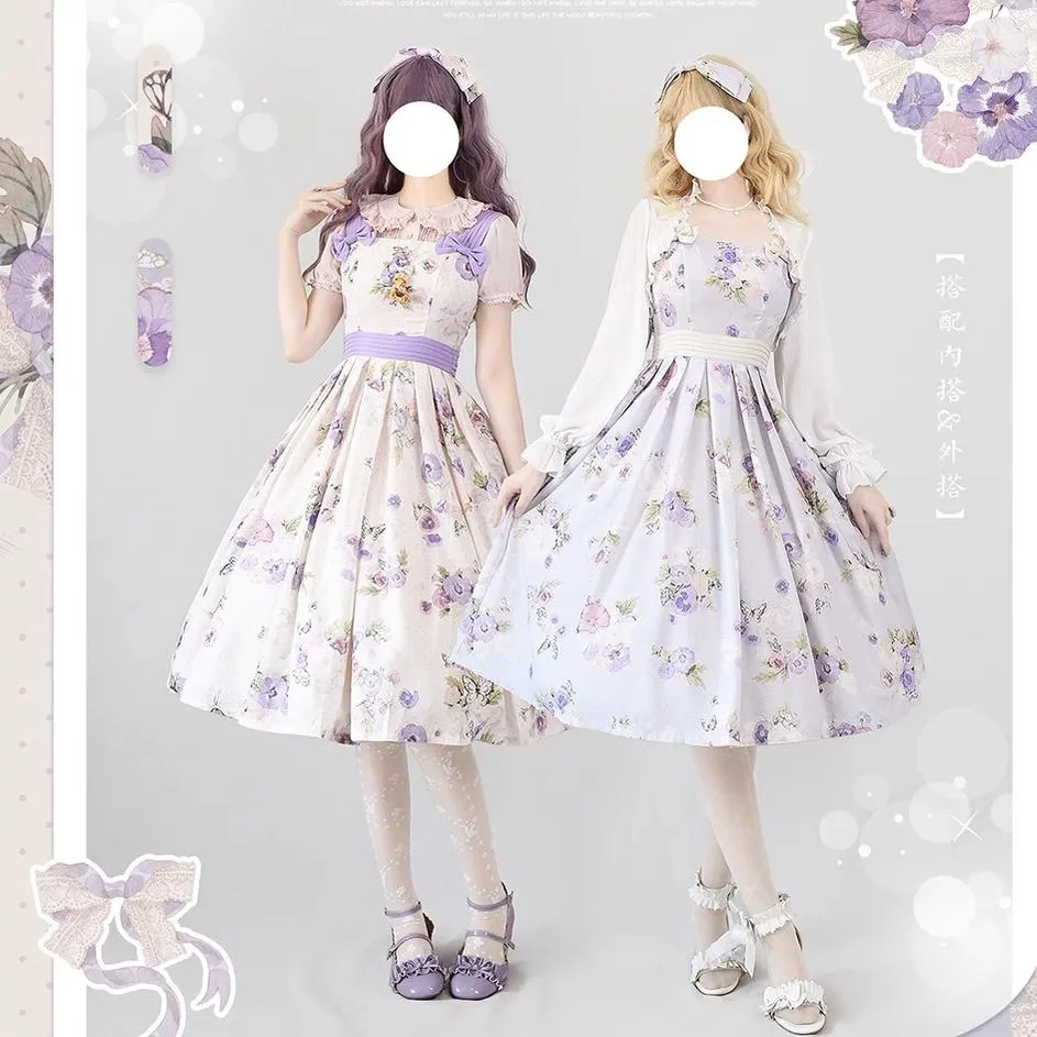 (BFM)Forest Wardrobe~Forest Holiday~Elegant Lolita Foral Print JSK Dress Multicolors