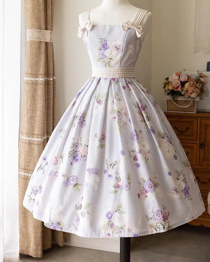 (BFM)Forest Wardrobe~Forest Holiday~Elegant Lolita Foral Print JSK Dress Multicolors