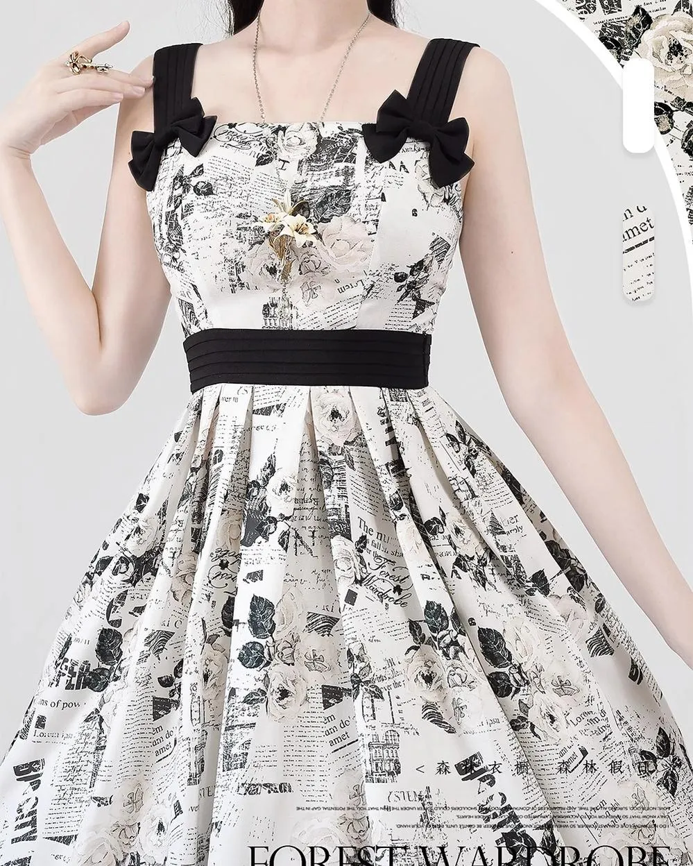 (BFM)Forest Wardrobe~Forest Holiday~Elegant Lolita Foral Print JSK Dress Multicolors