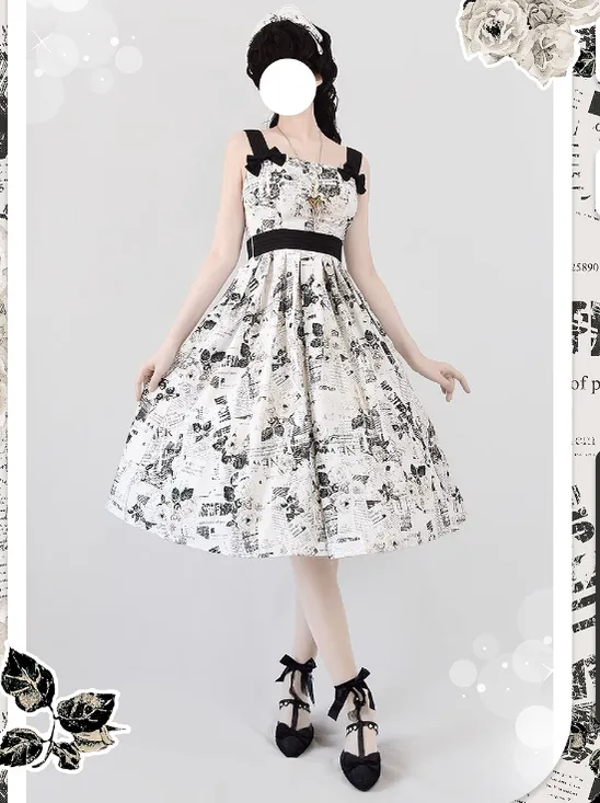 (BFM)Forest Wardrobe~Forest Holiday~Elegant Lolita Foral Print JSK Dress Multicolors