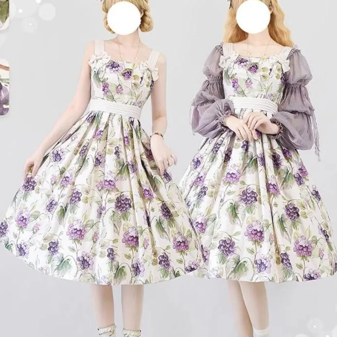 (BFM)Forest Wardrobe~Forest Holiday~Elegant Lolita Foral Print JSK Dress Multicolors