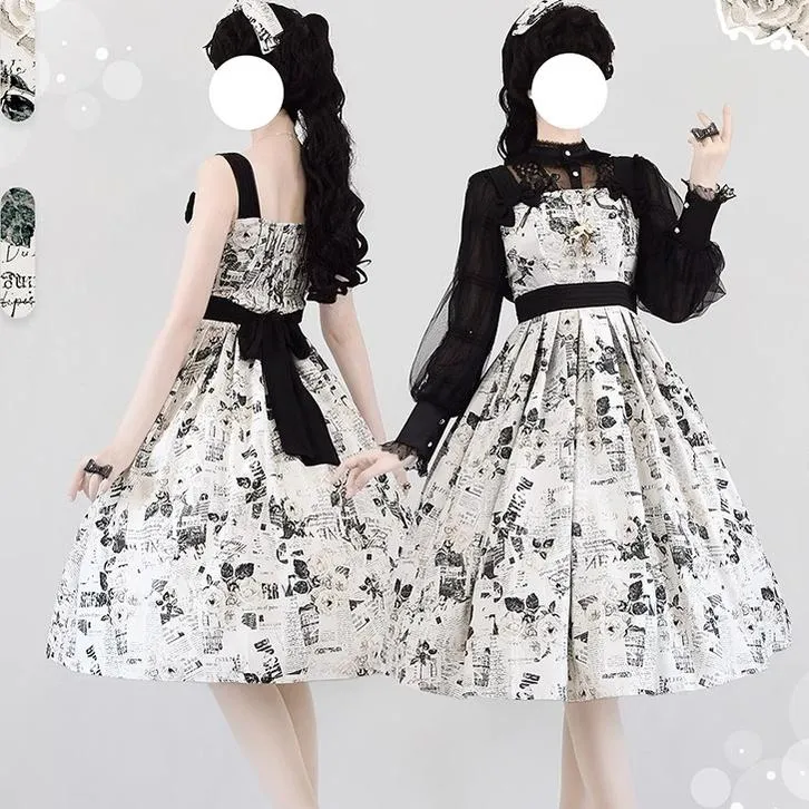(BFM)Forest Wardrobe~Forest Holiday~Elegant Lolita Foral Print JSK Dress Multicolors