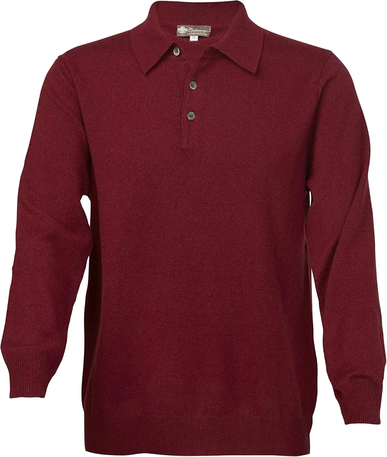 Cashmere Boutique 100% Pure Cashmere Polo Pullover Sweater for Men  Polo Neck, Long Sleeve, Lightweight, Soft & Warm Sweater