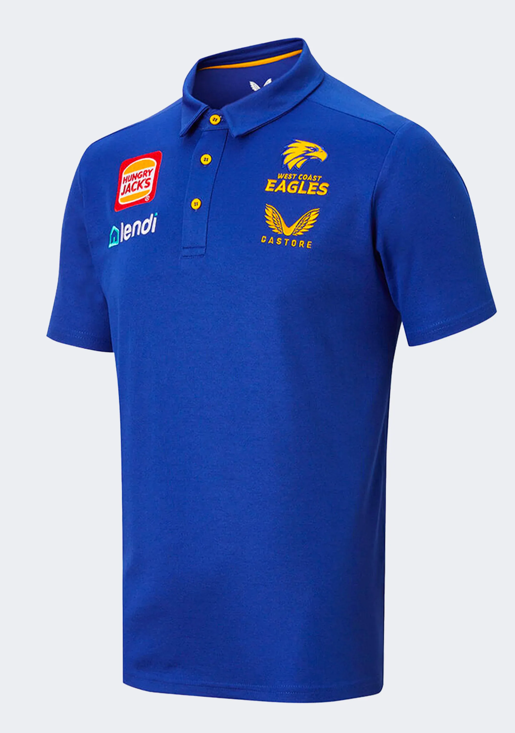 Castore Kids' West Coast Eagles Media Polo (2022) with FREE West Coast Eagles Soft Footy