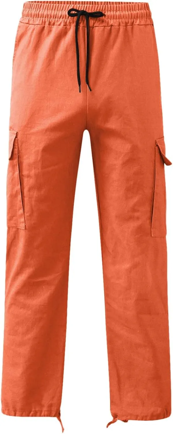 Chinos Trousers Men Linen Hiking Tactical Elastic Waist Smarty Skinny Public Wide Leg Casual Motorcycle with