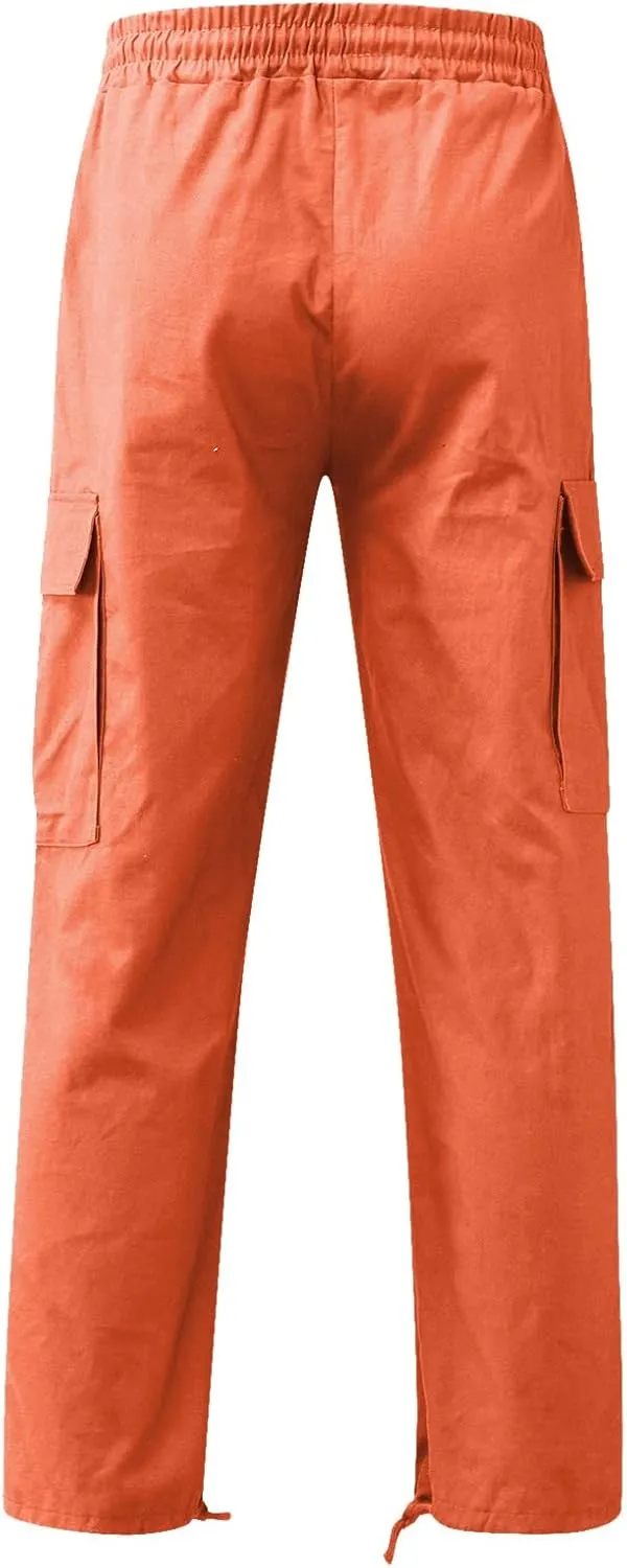Chinos Trousers Men Linen Hiking Tactical Elastic Waist Smarty Skinny Public Wide Leg Casual Motorcycle with