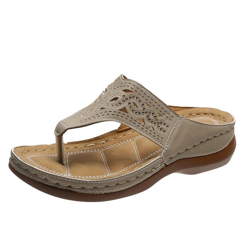 Clip Toe Wedge Sandals for Women – Summer Flip Flops Slippers, Stylish and Comfortable Beach Shoes.
