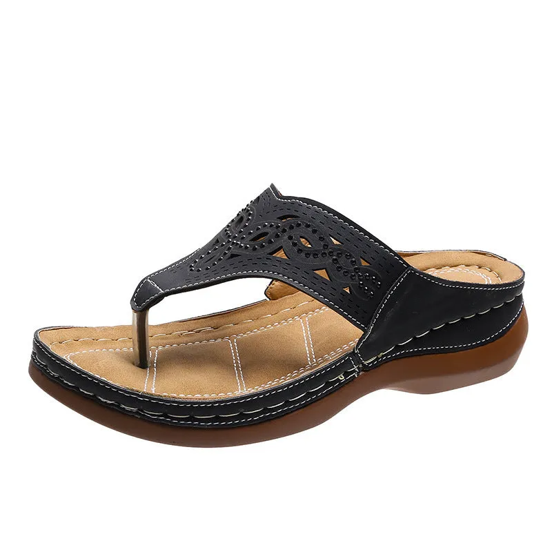 Clip Toe Wedge Sandals for Women – Summer Flip Flops Slippers, Stylish and Comfortable Beach Shoes.