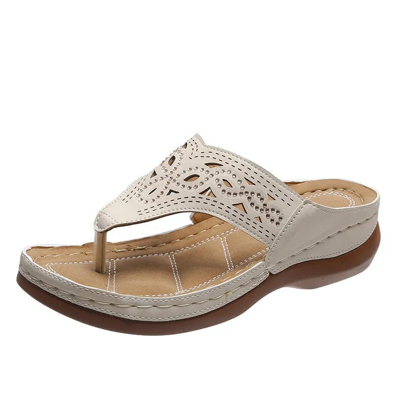 Clip Toe Wedge Sandals for Women – Summer Flip Flops Slippers, Stylish and Comfortable Beach Shoes.