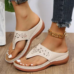 Clip Toe Wedge Sandals for Women – Summer Flip Flops Slippers, Stylish and Comfortable Beach Shoes.