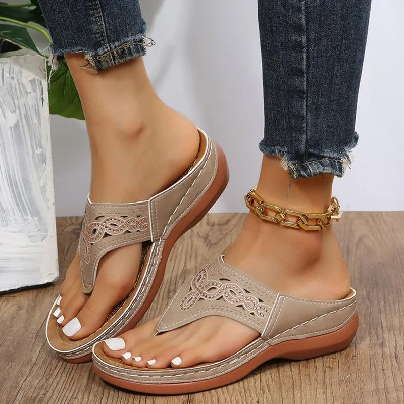 Clip Toe Wedge Sandals for Women – Summer Flip Flops Slippers, Stylish and Comfortable Beach Shoes.