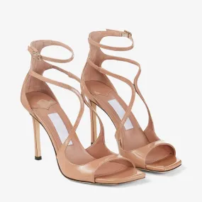 Cross Strap Pointed Toe Patent Leather Stiletto Sandals(Heel Height9.5cm)