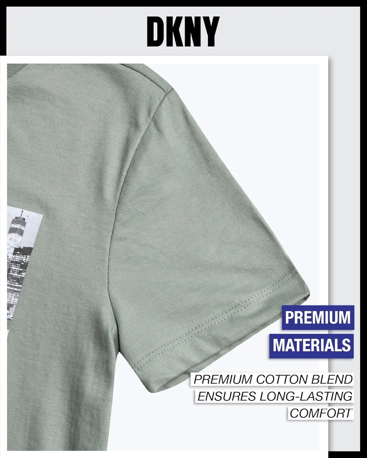 DKNY Boys' Graphic Tee - Soft and Breathable Classic Crewneck Short Sleeve Pullover T-Shirt for Boys (Sizes: 8-20)