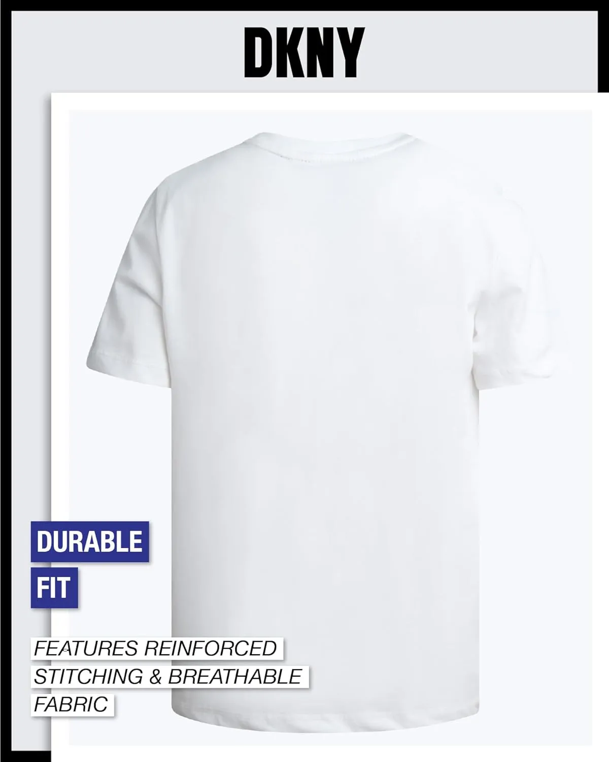DKNY Boys' Graphic Tee - Soft and Breathable Classic Crewneck Short Sleeve Pullover T-Shirt for Boys (Sizes: 8-20)