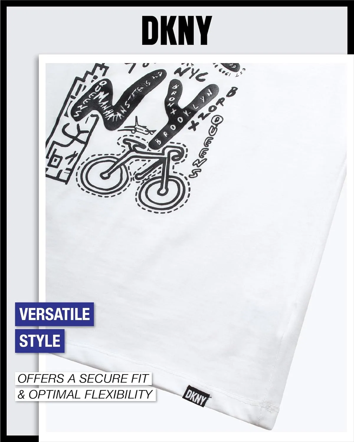 DKNY Boys' Graphic Tee - Soft and Breathable Classic Crewneck Short Sleeve Pullover T-Shirt for Boys (Sizes: 8-20)