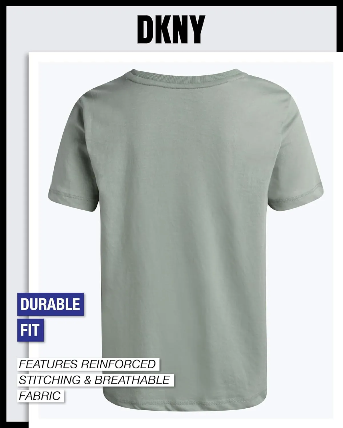 DKNY Boys' Graphic Tee - Soft and Breathable Classic Crewneck Short Sleeve Pullover T-Shirt for Boys (Sizes: 8-20)