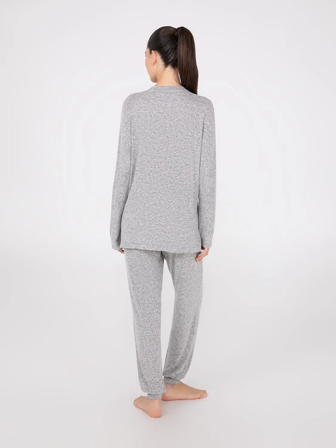 Dolman Sleeve Melange Pajama Set