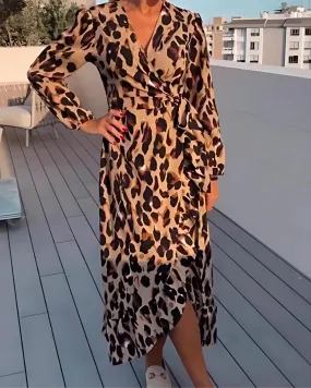 Edna | Elegant Leopard Print Dress