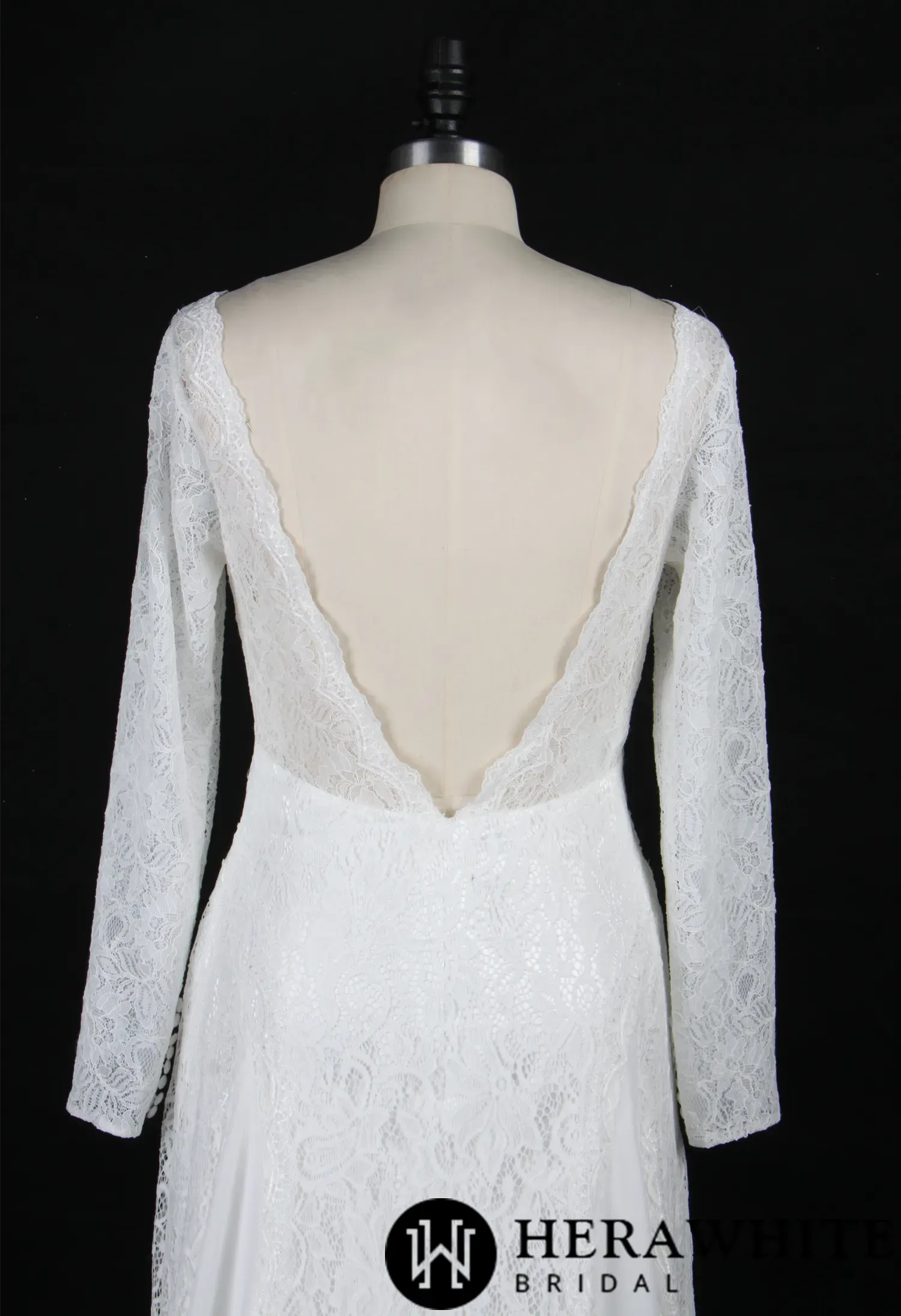 Elegant Illusion Long Sleeve Lace Wedding Dress