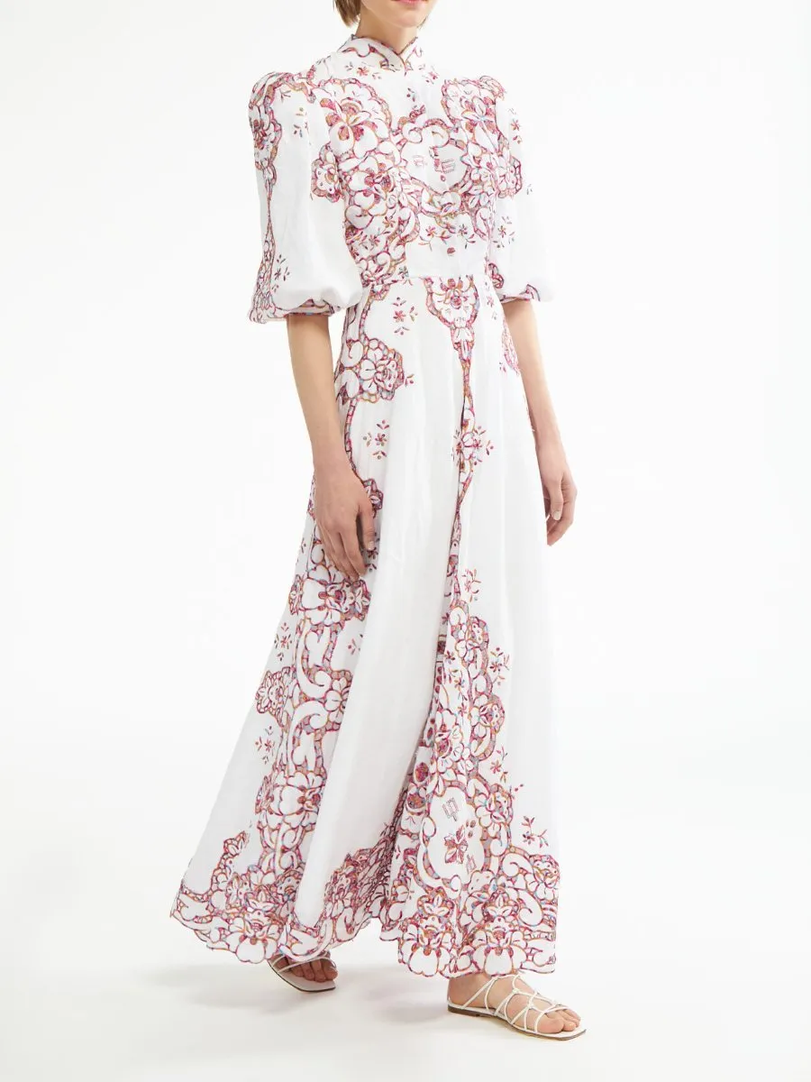 Elegant Long Printed Dress