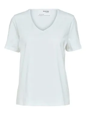 Essential Ss V-Neck Tee - Bright White