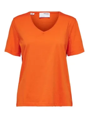 Essential Ss V-Neck Tee - Orangeade