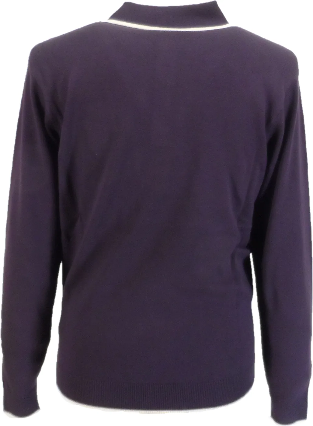 Gabicci Vintage Mens Lineker Grape Knitted Polo