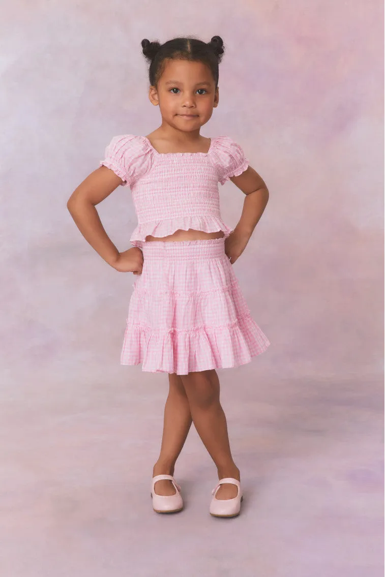 Girls Gingham Raf Skirt