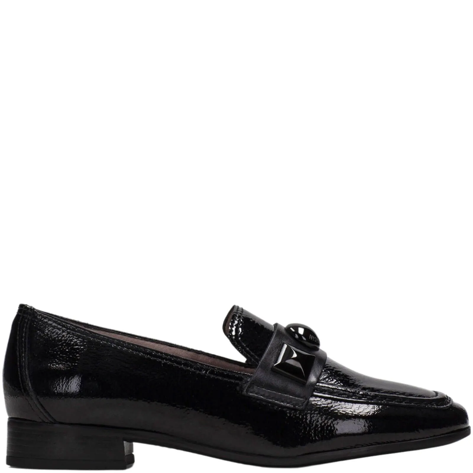 Hispanitas Black Patent Leather Slip On Loafers