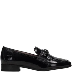Hispanitas Black Patent Leather Slip On Loafers