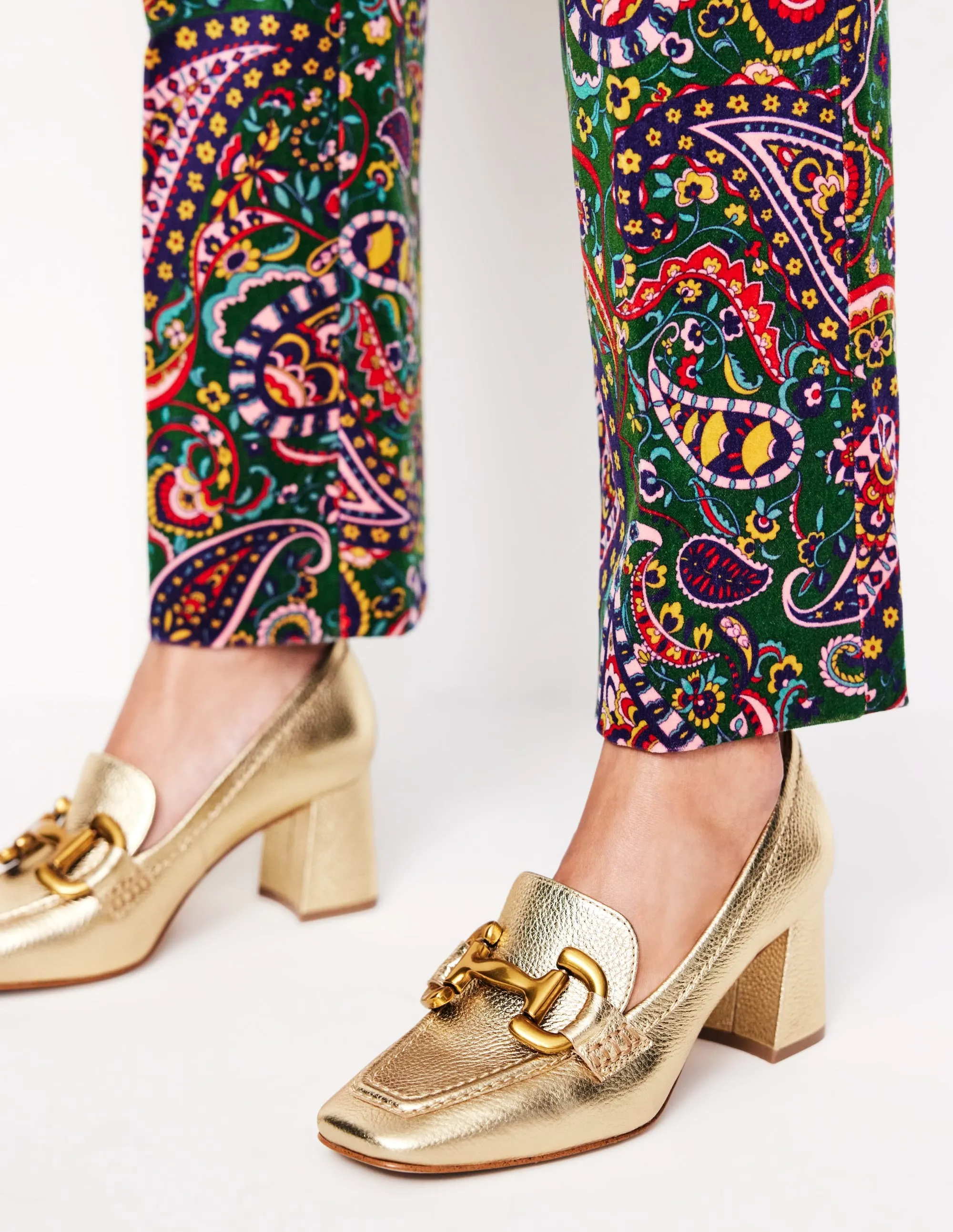 Iris Snaffle Heeled Loafers-Gold