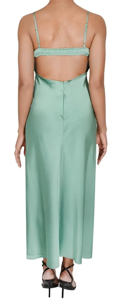 Jade Green Satin Dress