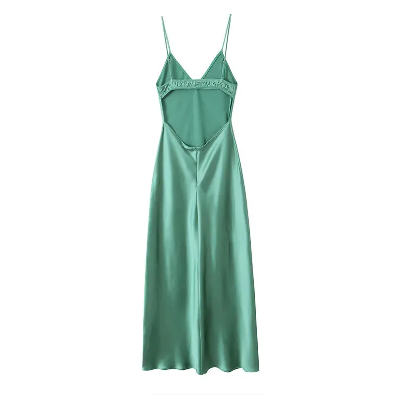 Jade Green Satin Dress