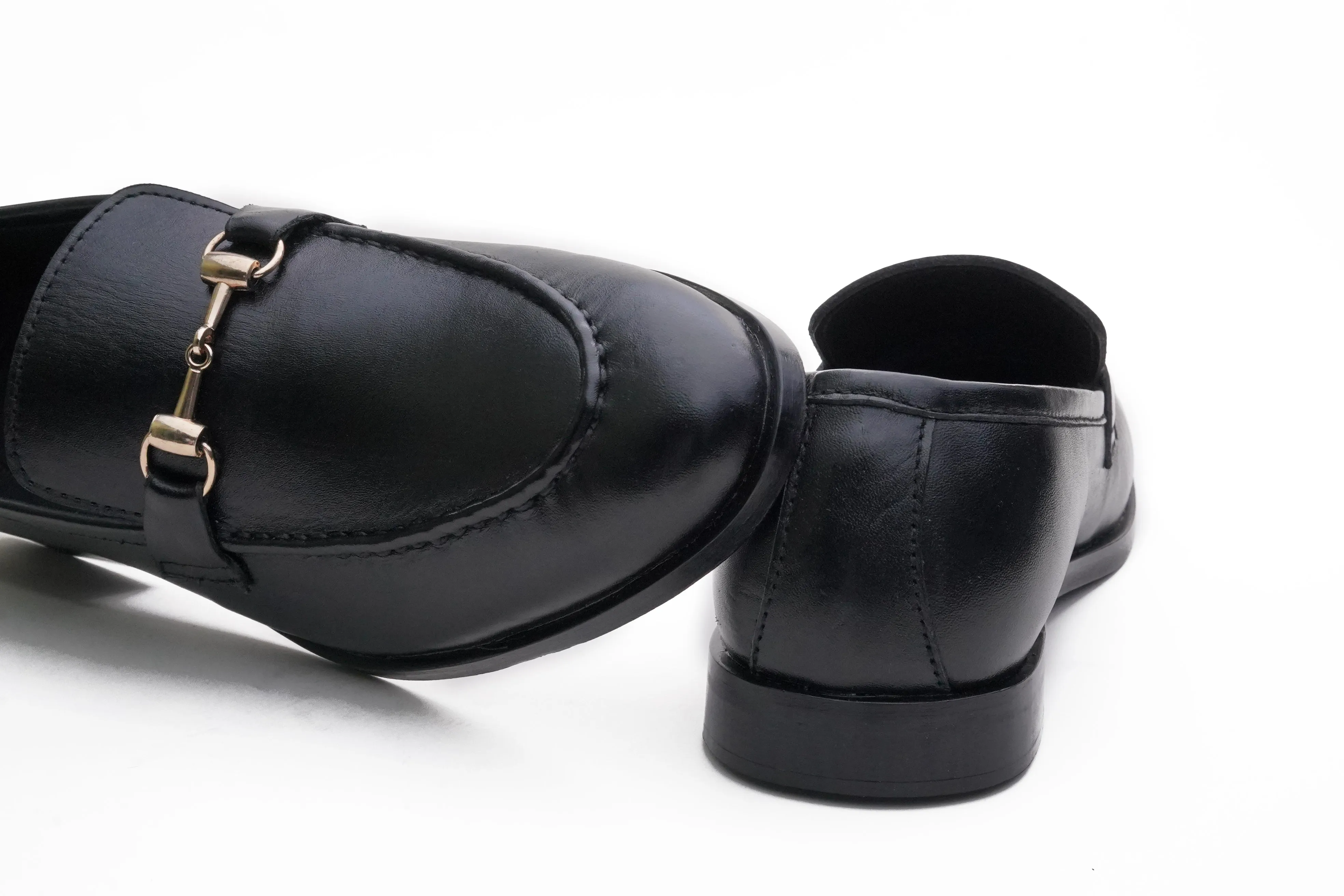Leather Horsebit Black Loafer DH-0501