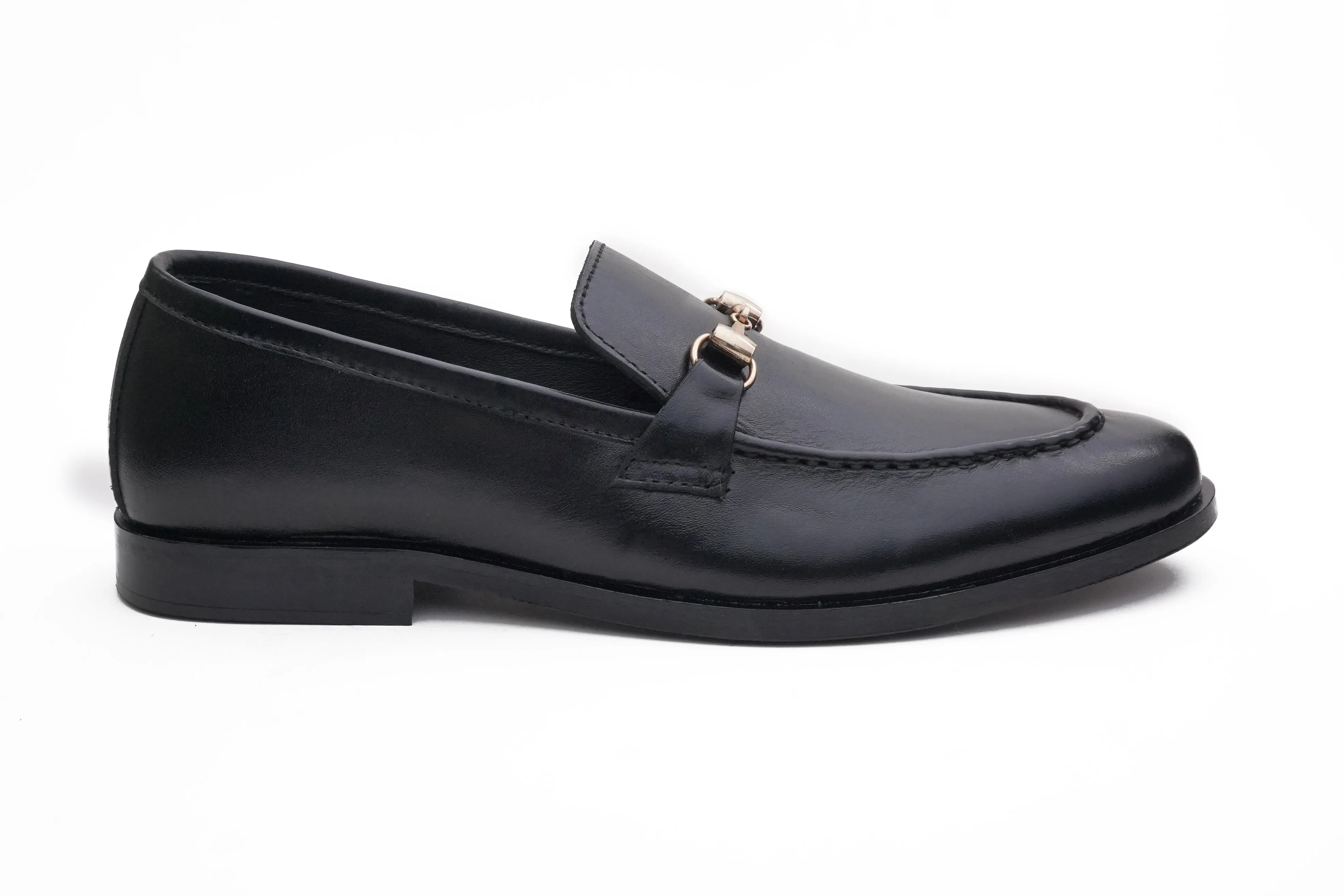 Leather Horsebit Black Loafer DH-0501