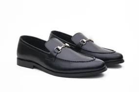 Leather Horsebit Black Loafer DH-0501