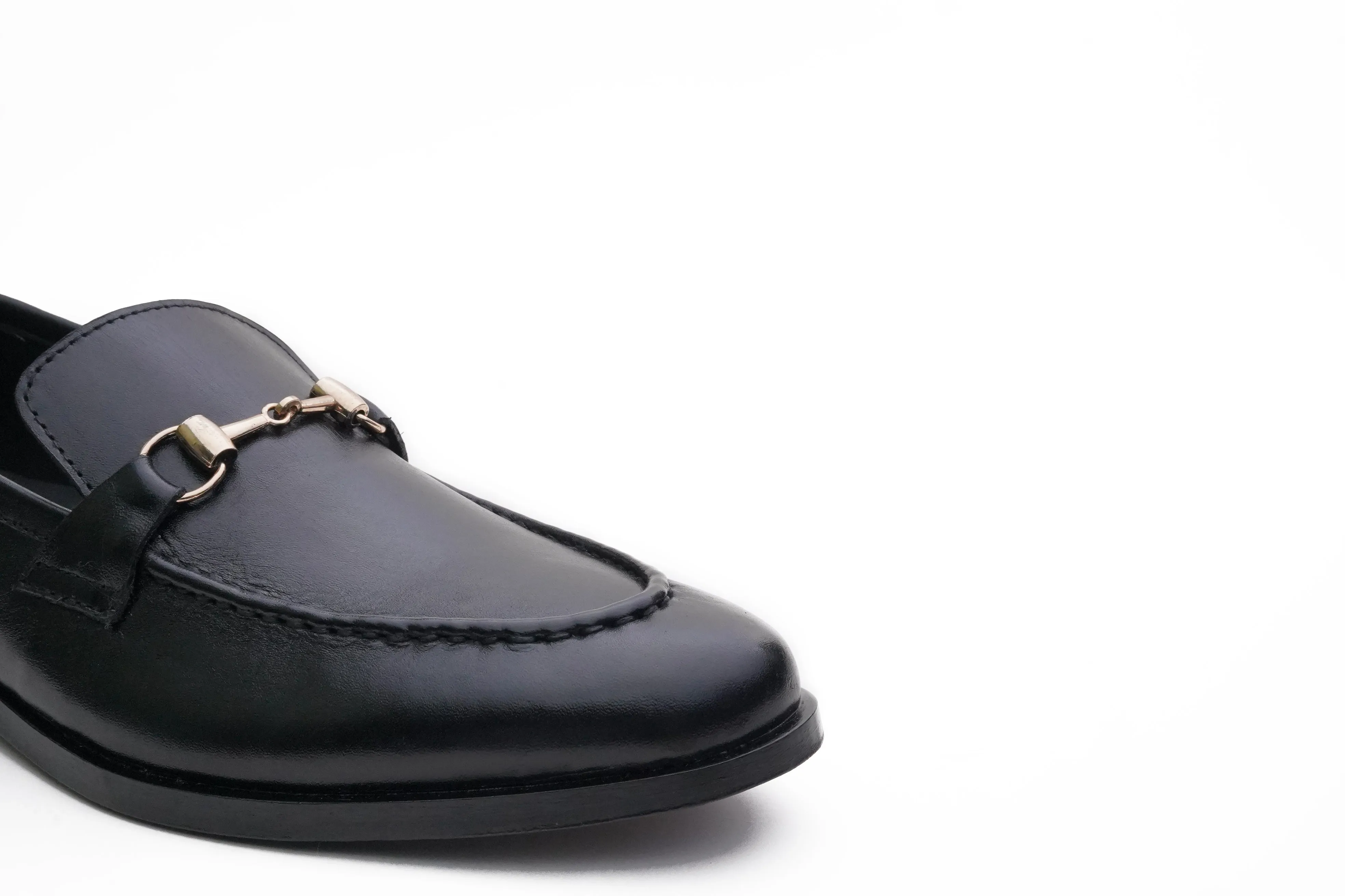 Leather Horsebit Black Loafer DH-0501